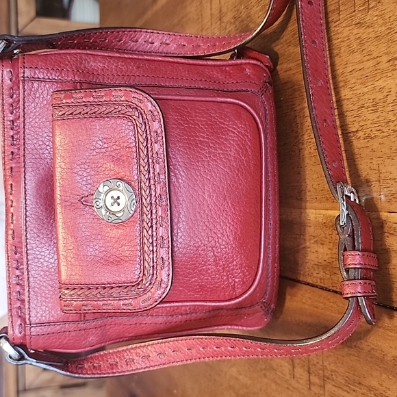 Brighton Handbags - Brighton Red Crossbody Bag with Textured Leather